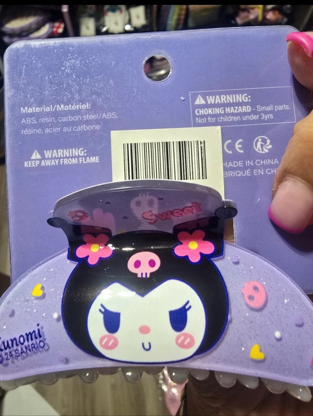 Sanrio Kuromi Purple Floral Jaw Hair Clip